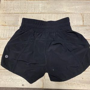 Black Lululemon Hotty Hot Shorts, 2.5 length, size 0